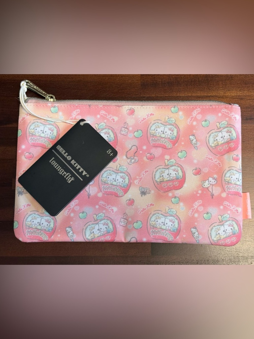 Loungefly x Hello Kitty Pink Apple Pattern Kids Zip Pouch